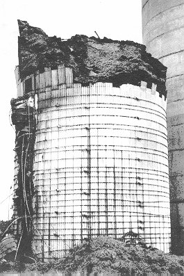 Figure 1. Fire Damaged Stave Silo